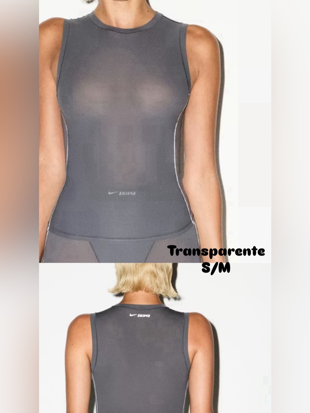 Nike Gray Sheer Athletic Tank by Top